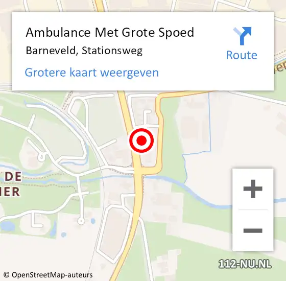 Locatie op kaart van de 112 melding: Ambulance Met Grote Spoed Naar Barneveld, Stationsweg op 5 november 2022 09:14