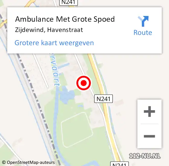 Locatie op kaart van de 112 melding: Ambulance Met Grote Spoed Naar Zijdewind, Havenstraat op 4 augustus 2014 00:20