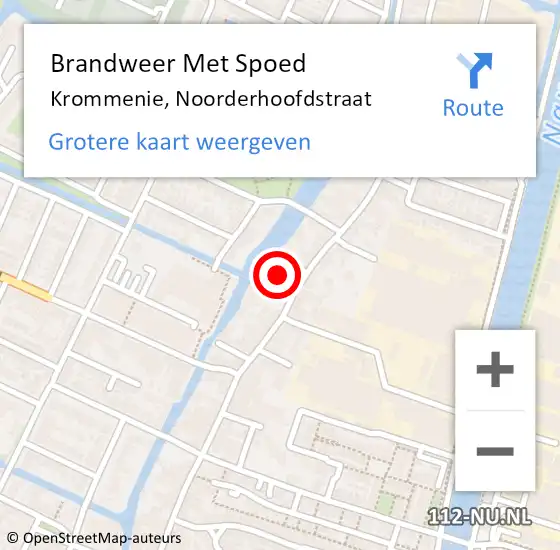 Locatie op kaart van de 112 melding: Brandweer Met Spoed Naar Krommenie, Noorderhoofdstraat op 5 november 2022 11:14