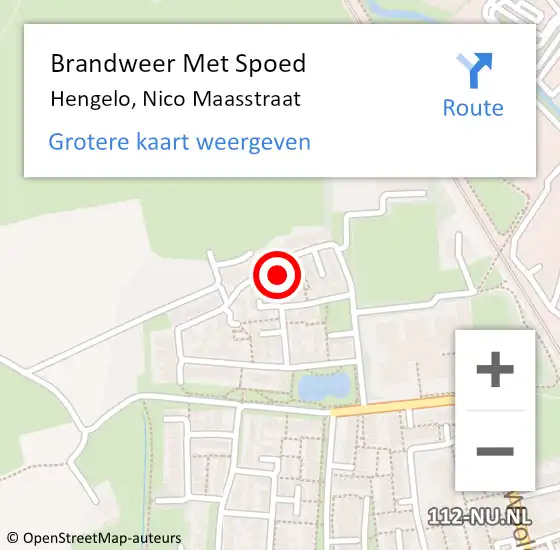 Locatie op kaart van de 112 melding: Brandweer Met Spoed Naar Hengelo, Nico Maasstraat op 5 november 2022 13:01