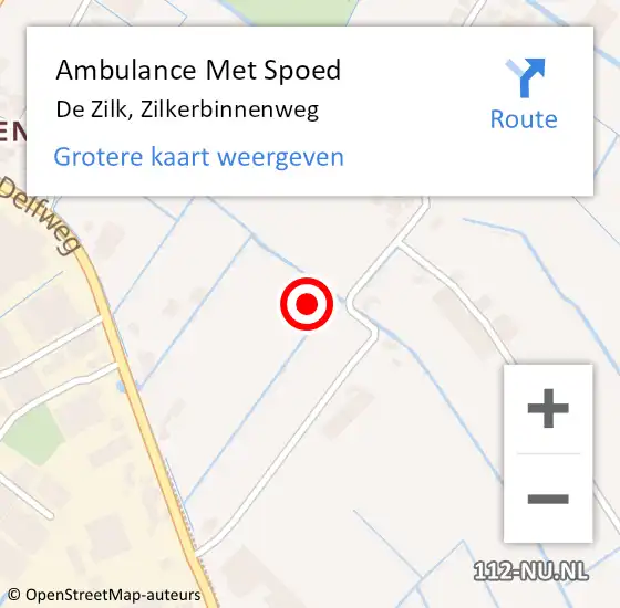 Locatie op kaart van de 112 melding: Ambulance Met Spoed Naar De Zilk, Zilkerbinnenweg op 5 november 2022 13:13