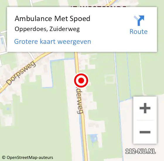 Locatie op kaart van de 112 melding: Ambulance Met Spoed Naar Opperdoes, Zuiderweg op 5 november 2022 13:58