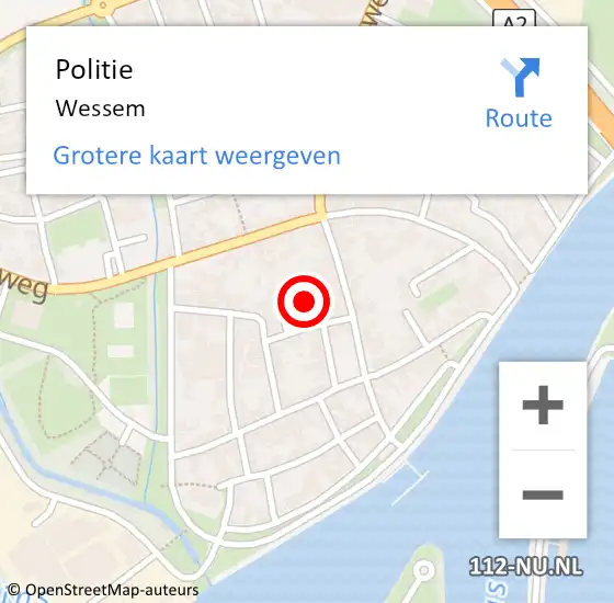 Locatie op kaart van de 112 melding: Politie Wessem op 5 november 2022 14:02