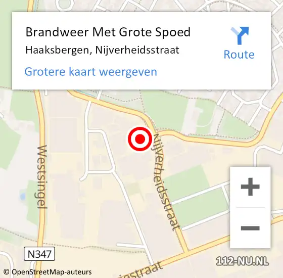 Locatie op kaart van de 112 melding: Brandweer Met Grote Spoed Naar Haaksbergen, Nijverheidsstraat op 5 november 2022 14:04