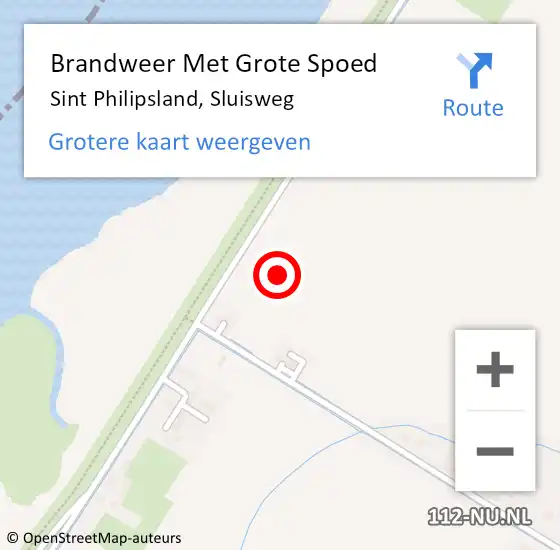 Locatie op kaart van de 112 melding: Brandweer Met Grote Spoed Naar Sint Philipsland, Sluisweg op 5 november 2022 14:34