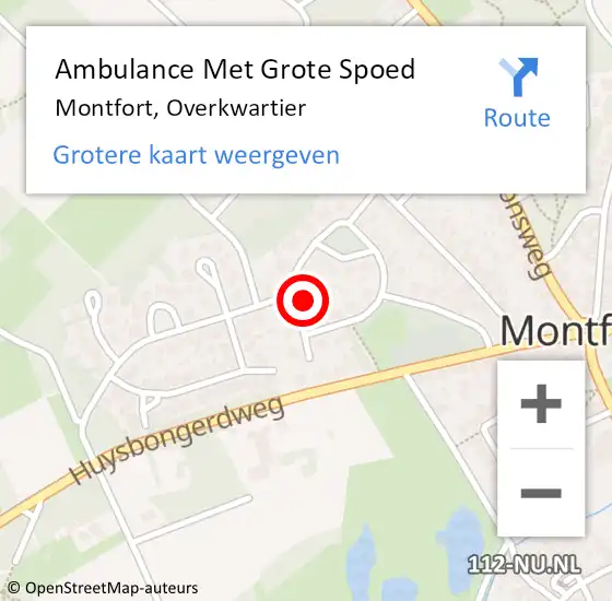 Locatie op kaart van de 112 melding: Ambulance Met Grote Spoed Naar Montfort, Overkwartier op 4 augustus 2014 01:03