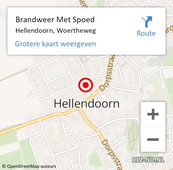 Locatie op kaart van de 112 melding: Brandweer Met Spoed Naar Hellendoorn, Woertheweg op 10 oktober 2013 13:11