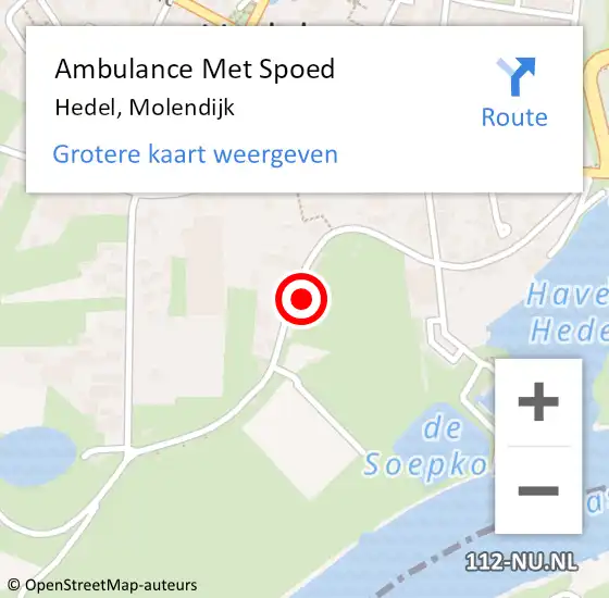 Locatie op kaart van de 112 melding: Ambulance Met Spoed Naar Hedel, Molendijk op 5 november 2022 15:32