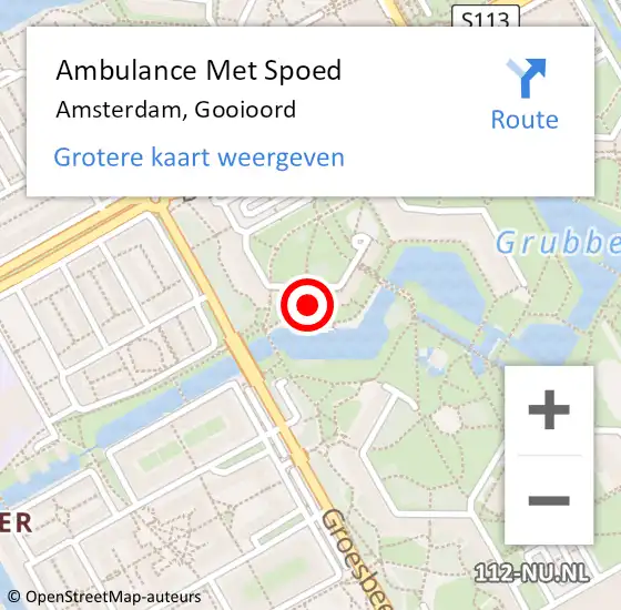 Locatie op kaart van de 112 melding: Ambulance Met Spoed Naar Amsterdam-Zuidoost, Gooioord op 5 november 2022 15:48