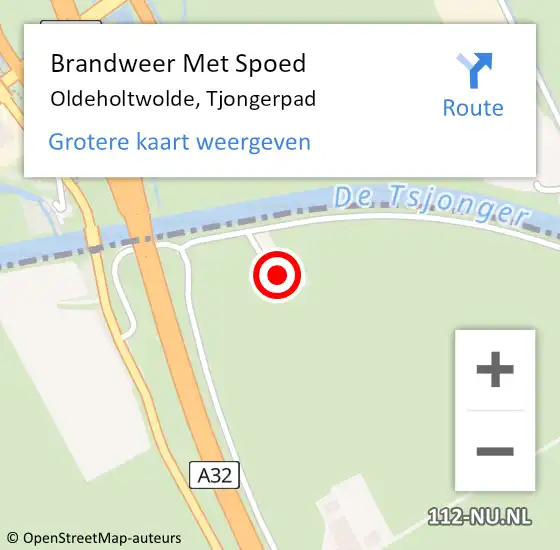 Locatie op kaart van de 112 melding: Brandweer Met Spoed Naar Oldeholtwolde, Tjongerpad op 5 november 2022 15:51