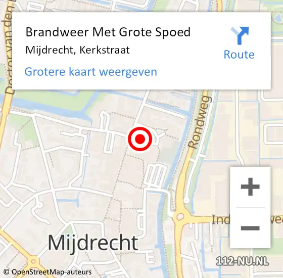 Locatie op kaart van de 112 melding: Brandweer Met Grote Spoed Naar Mijdrecht, Kerkstraat op 4 augustus 2014 01:27