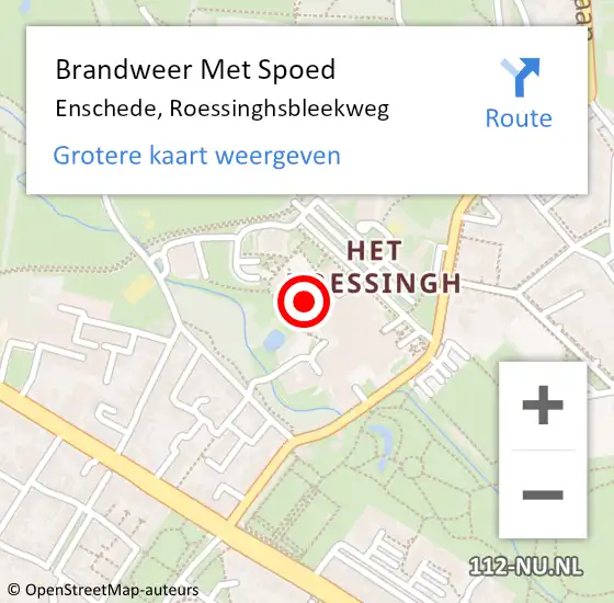 Locatie op kaart van de 112 melding: Brandweer Met Spoed Naar Enschede, Roessinghsbleekweg op 5 november 2022 15:55