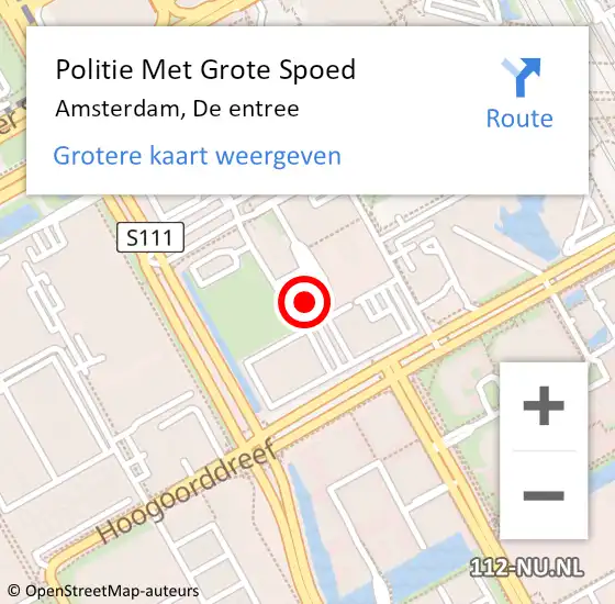 Locatie op kaart van de 112 melding: Politie Met Grote Spoed Naar Amsterdam-Zuidoost, De entree op 5 november 2022 15:59