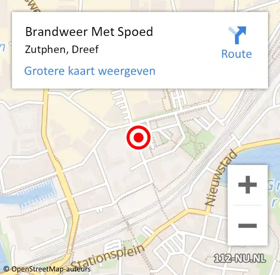 Locatie op kaart van de 112 melding: Brandweer Met Spoed Naar Zutphen, Dreef op 5 november 2022 16:29