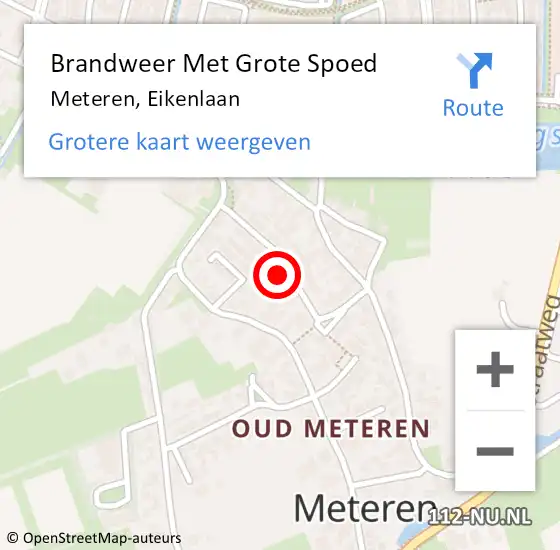 Locatie op kaart van de 112 melding: Brandweer Met Grote Spoed Naar Meteren, Eikenlaan op 5 november 2022 17:12