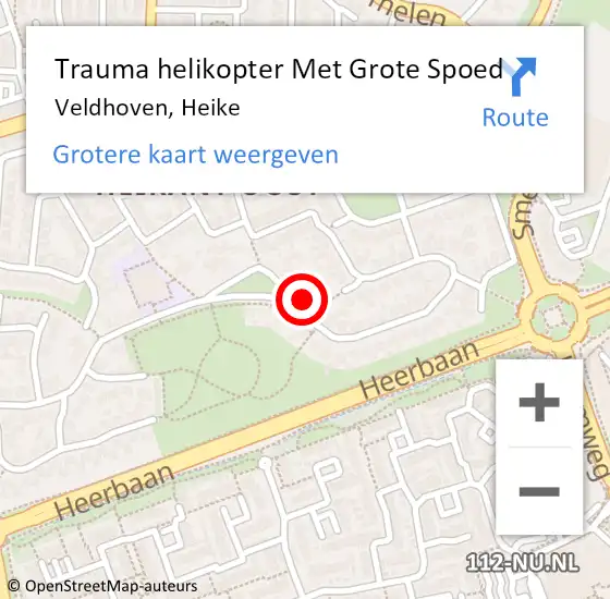 Locatie op kaart van de 112 melding: Trauma helikopter Met Grote Spoed Naar Veldhoven, Heike op 5 november 2022 17:37