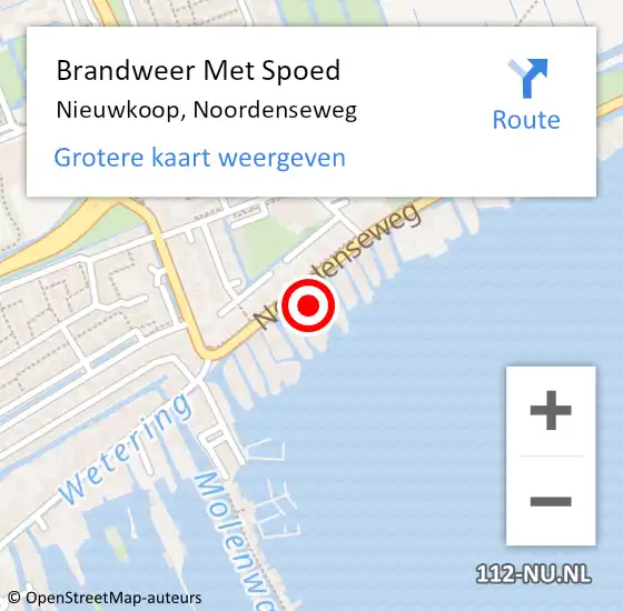 Locatie op kaart van de 112 melding: Brandweer Met Spoed Naar Nieuwkoop, Noordenseweg op 5 november 2022 17:48