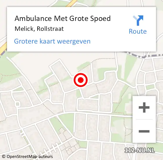 Locatie op kaart van de 112 melding: Ambulance Met Grote Spoed Naar Melick, Rollstraat op 5 november 2022 17:49