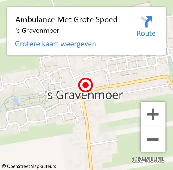 Locatie op kaart van de 112 melding: Ambulance Met Grote Spoed Naar 's Gravenmoer op 5 november 2022 18:03