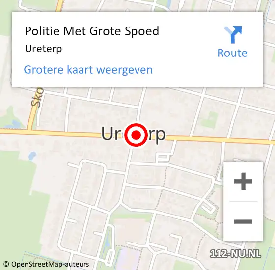 Locatie op kaart van de 112 melding: Politie Met Grote Spoed Naar Ureterp op 5 november 2022 18:17