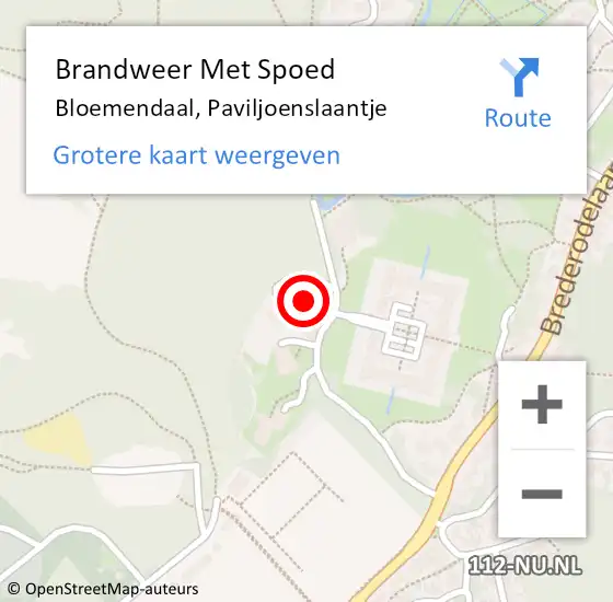 Locatie op kaart van de 112 melding: Brandweer Met Spoed Naar Bloemendaal, Paviljoenslaantje op 5 november 2022 18:21