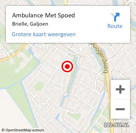 Locatie op kaart van de 112 melding: Ambulance Met Spoed Naar Brielle, Galjoen op 5 november 2022 18:30