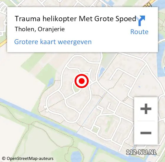 Locatie op kaart van de 112 melding: Trauma helikopter Met Grote Spoed Naar Tholen, Oranjerie op 5 november 2022 18:30