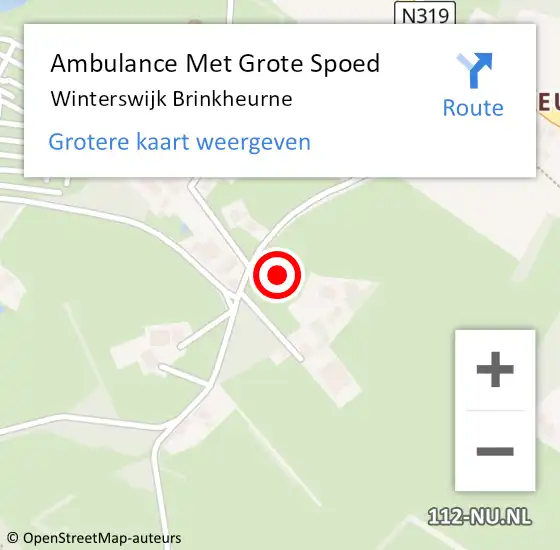 Locatie op kaart van de 112 melding: Ambulance Met Grote Spoed Naar Winterswijk Brinkheurne op 5 november 2022 18:39