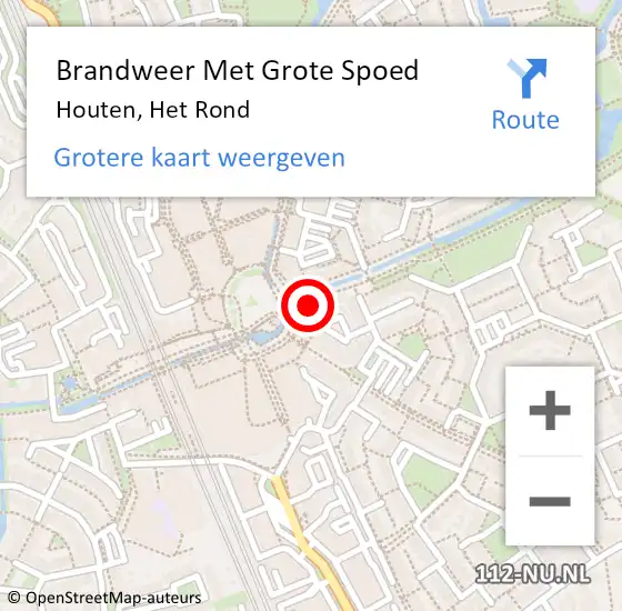 Locatie op kaart van de 112 melding: Brandweer Met Grote Spoed Naar Houten, Het Rond op 5 november 2022 19:06