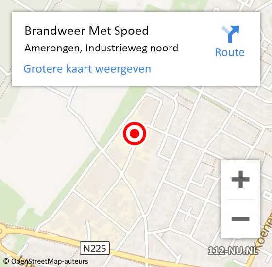 Locatie op kaart van de 112 melding: Brandweer Met Spoed Naar Amerongen, Industrieweg noord op 5 november 2022 19:53