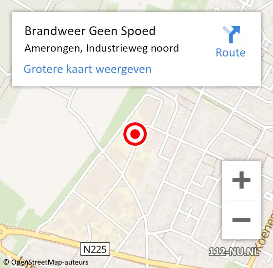 Locatie op kaart van de 112 melding: Brandweer Geen Spoed Naar Amerongen, Industrieweg noord op 5 november 2022 19:56