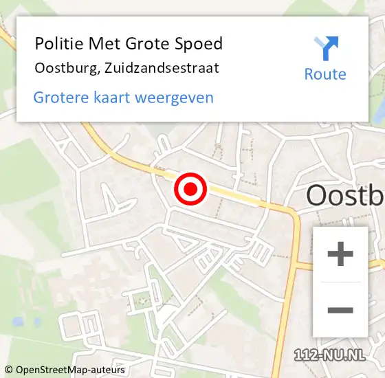 Locatie op kaart van de 112 melding: Politie Met Grote Spoed Naar Oostburg, Zuidzandsestraat op 5 november 2022 19:57