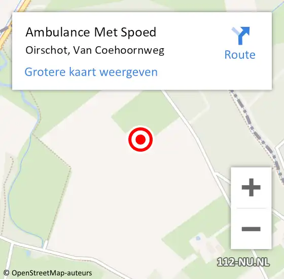 Locatie op kaart van de 112 melding: Ambulance Met Spoed Naar Oirschot, Van Coehoornweg op 4 augustus 2014 02:57