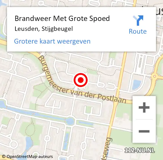 Locatie op kaart van de 112 melding: Brandweer Met Grote Spoed Naar Leusden, Stijgbeugel op 5 november 2022 20:13