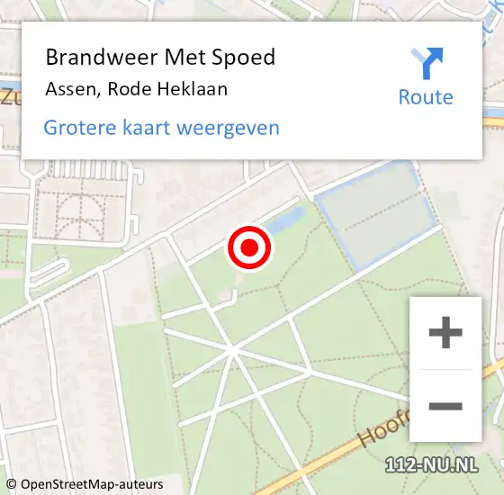 Locatie op kaart van de 112 melding: Brandweer Met Spoed Naar Assen, Rode Heklaan op 5 november 2022 20:34