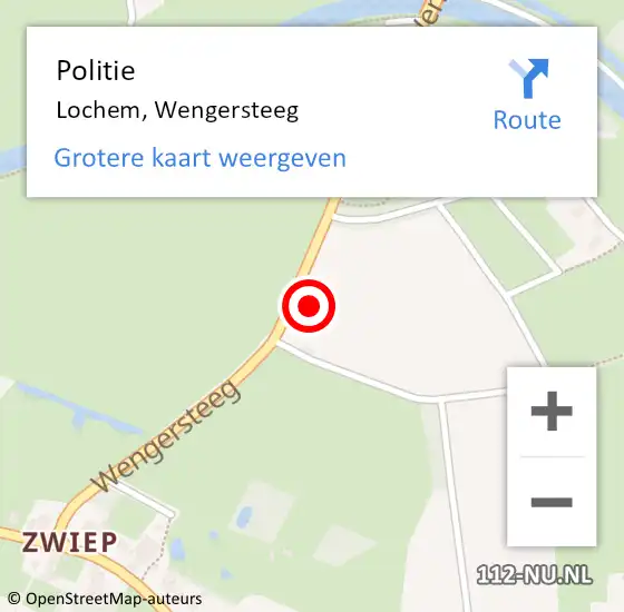 Locatie op kaart van de 112 melding: Politie Lochem, Wengersteeg op 5 november 2022 21:04