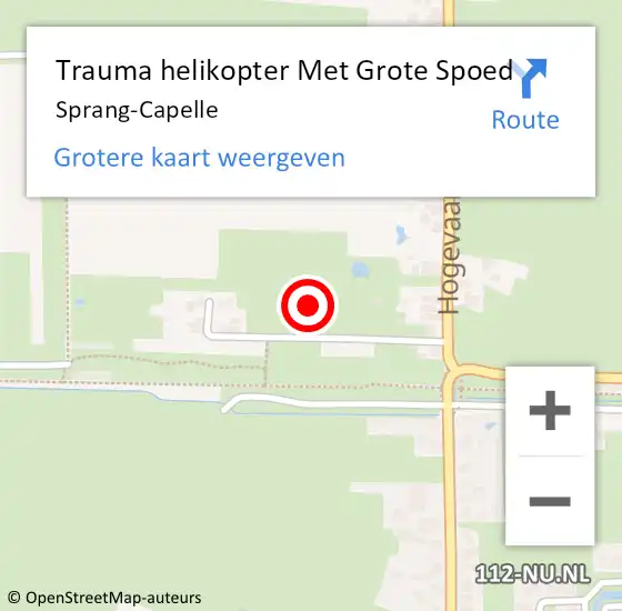 Locatie op kaart van de 112 melding: Trauma helikopter Met Grote Spoed Naar Sprang-Capelle op 5 november 2022 21:15