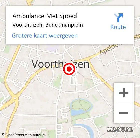 Locatie op kaart van de 112 melding: Ambulance Met Spoed Naar Voorthuizen, Bunckmanplein op 5 november 2022 21:25