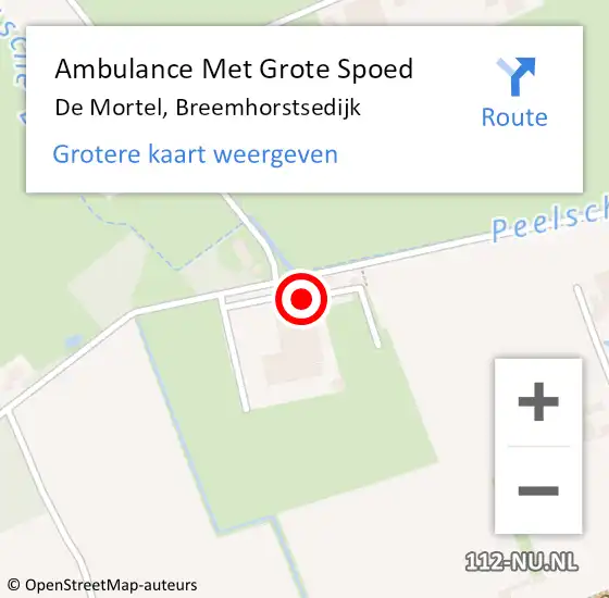 Locatie op kaart van de 112 melding: Ambulance Met Grote Spoed Naar De Mortel, Breemhorstsedijk op 4 augustus 2014 03:26