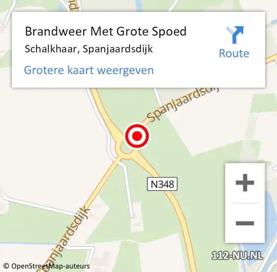 Locatie op kaart van de 112 melding: Brandweer Met Grote Spoed Naar Schalkhaar, Spanjaardsdijk op 5 november 2022 22:22