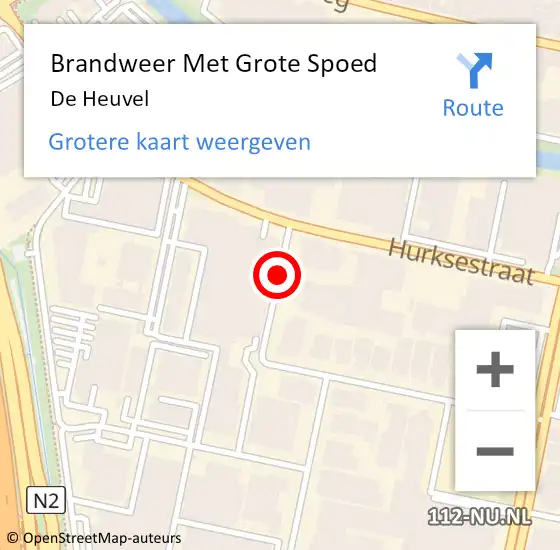 Locatie op kaart van de 112 melding: Brandweer Met Grote Spoed Naar De Heuvel op 10 oktober 2013 13:17