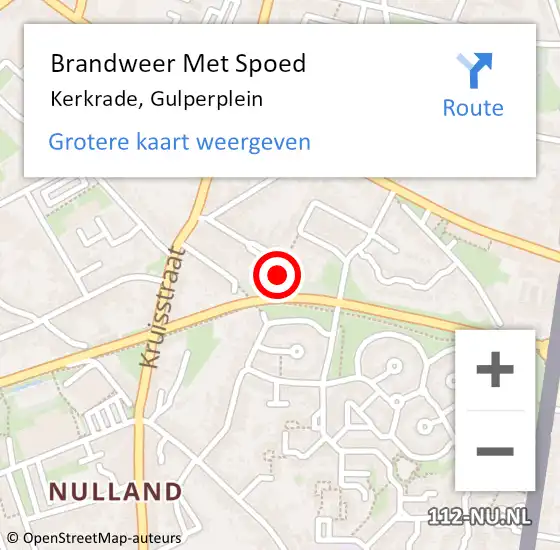 Locatie op kaart van de 112 melding: Brandweer Met Spoed Naar Kerkrade, Gulperplein op 6 november 2022 06:51