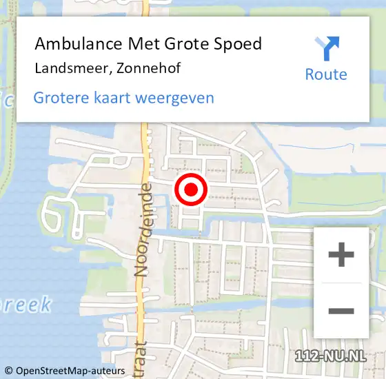 Locatie op kaart van de 112 melding: Ambulance Met Grote Spoed Naar Landsmeer, Zonnehof op 6 november 2022 07:55