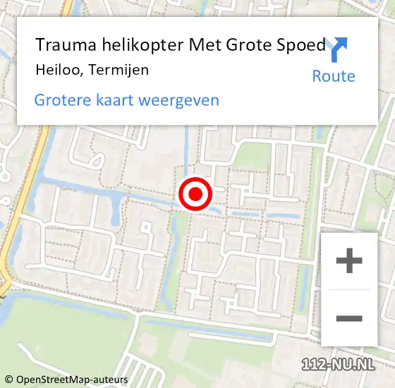 Locatie op kaart van de 112 melding: Trauma helikopter Met Grote Spoed Naar Heiloo, Termijen op 6 november 2022 08:05