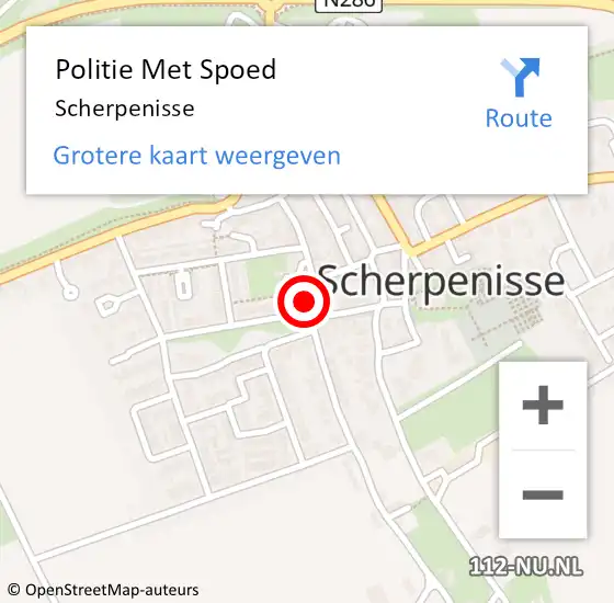 Locatie op kaart van de 112 melding: Politie Met Spoed Naar Scherpenisse op 6 november 2022 08:20