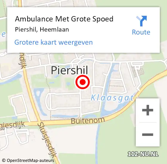 Locatie op kaart van de 112 melding: Ambulance Met Grote Spoed Naar Piershil, Heemlaan op 6 november 2022 08:22