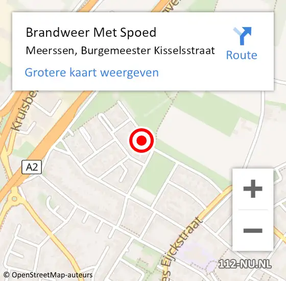 Locatie op kaart van de 112 melding: Brandweer Met Spoed Naar Meerssen, Burgemeester Kisselsstraat op 6 november 2022 08:56