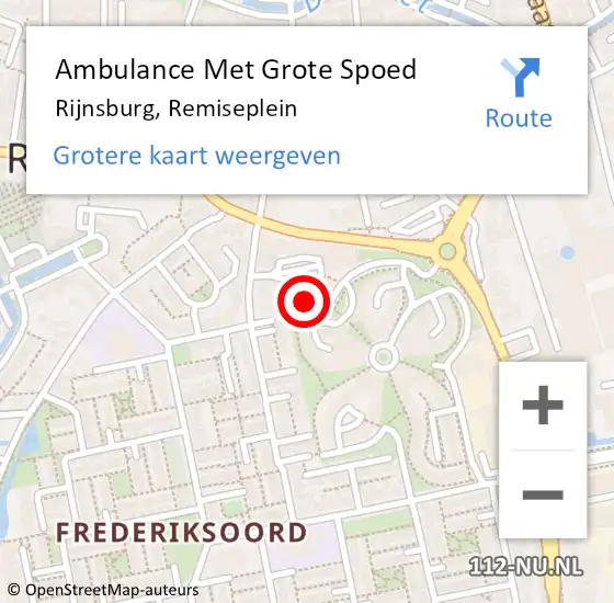 Locatie op kaart van de 112 melding: Ambulance Met Grote Spoed Naar Rijnsburg, Remiseplein op 6 november 2022 09:30