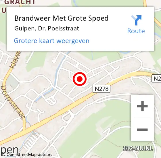 Locatie op kaart van de 112 melding: Brandweer Met Grote Spoed Naar Gulpen, Dr. Poelsstraat op 6 november 2022 10:24