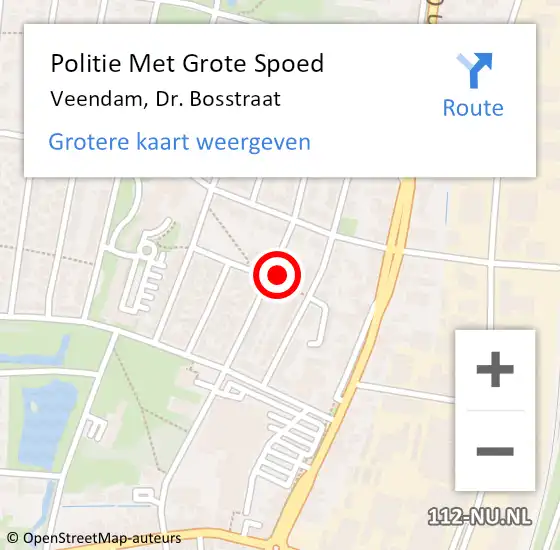 Locatie op kaart van de 112 melding: Politie Met Grote Spoed Naar Veendam, Dr. Bosstraat op 6 november 2022 11:08